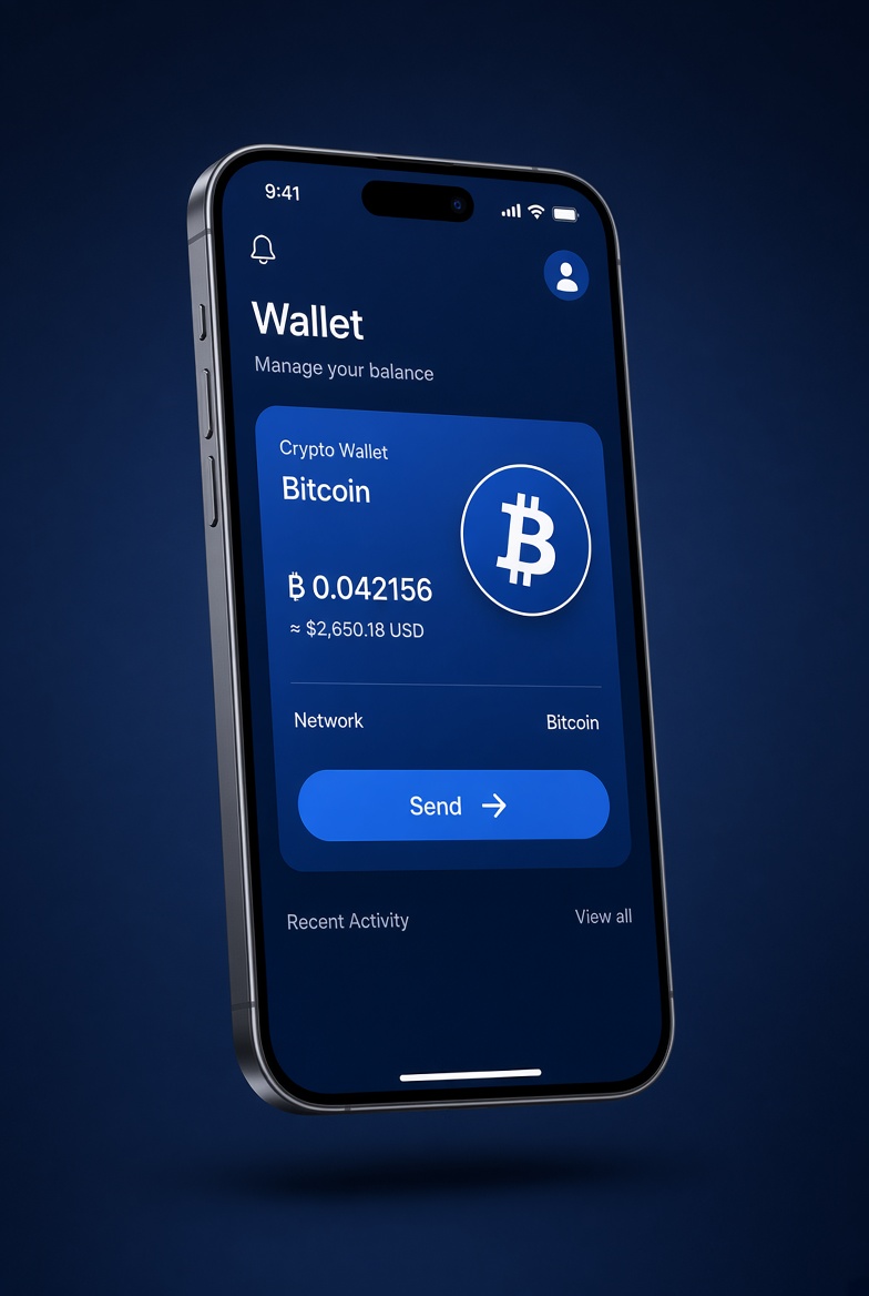 PayPal style wallet send screen